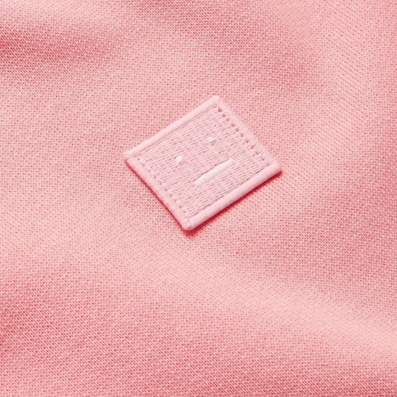 ACNE STUDIOS Forba Face Logo Pink Sweatshirt XS Oversized (Fits M) - Picture 3 of 8